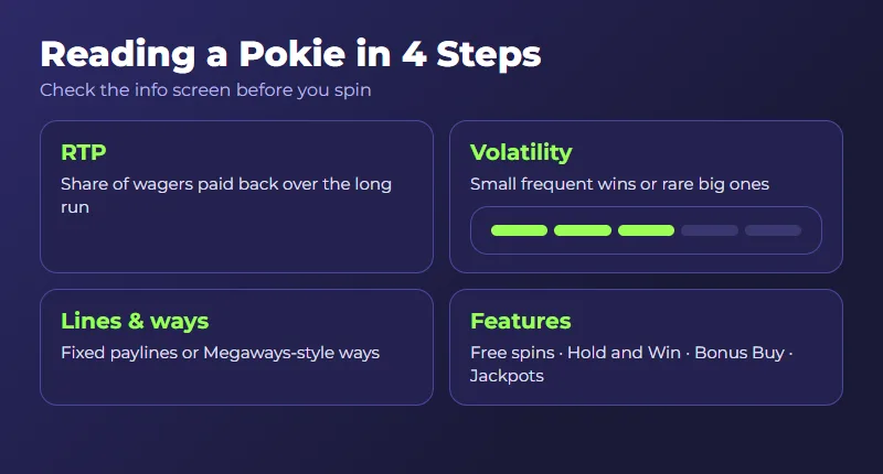 Axe Casino pokies guide Axe Casino pokies guide card: RTP, volatility, lines and ways, features